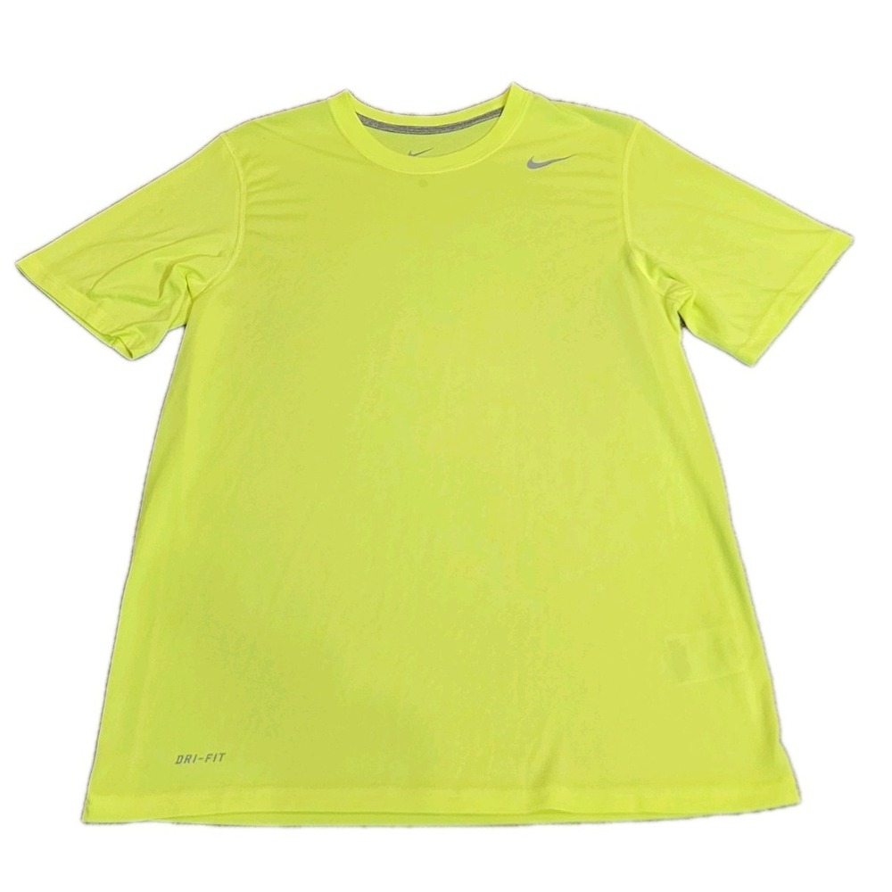 Nike Men's Dri-Fit T-Shirt, Size M, Bright Yellow, Short Sleeve Moisture Wicking